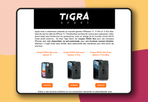 Newsletter Tigra Sport campagne de communication