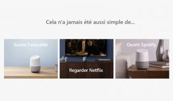 Page des fonctionnalités page Google Home